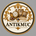 Antikmuc Logo mit antiker Taschenuhr, Schmuck und historischen Fotografien